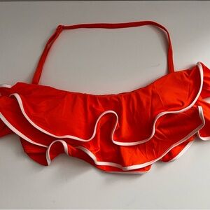 Carmen Marc Valvo Orange Ruffled Bikini Top